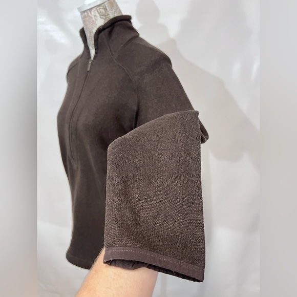 LANDS END Brown mock neck 1/4 zip sweater size 10-12.‎ - Picture 5 of 12